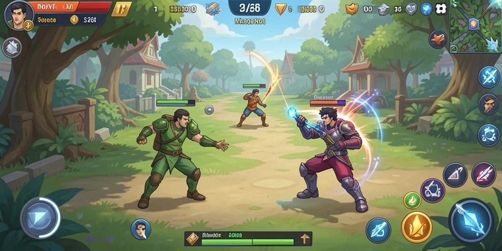 Tampilan menarik dari layar permainan slot.